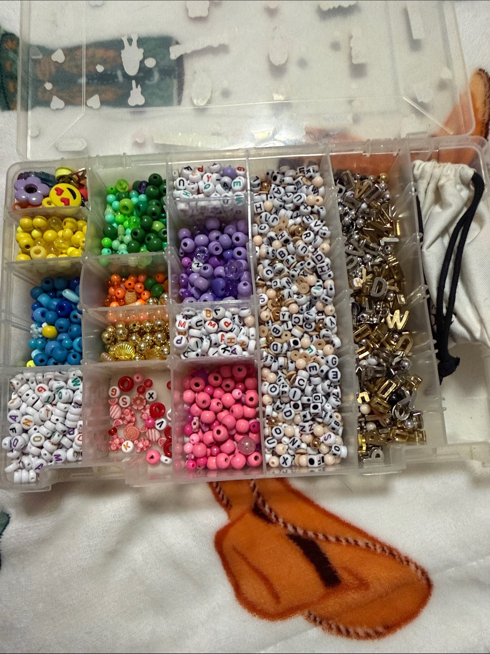 Assorted Letter and Colorful Bead Organizer - Pink, Purple, Green, Blue, Yellow